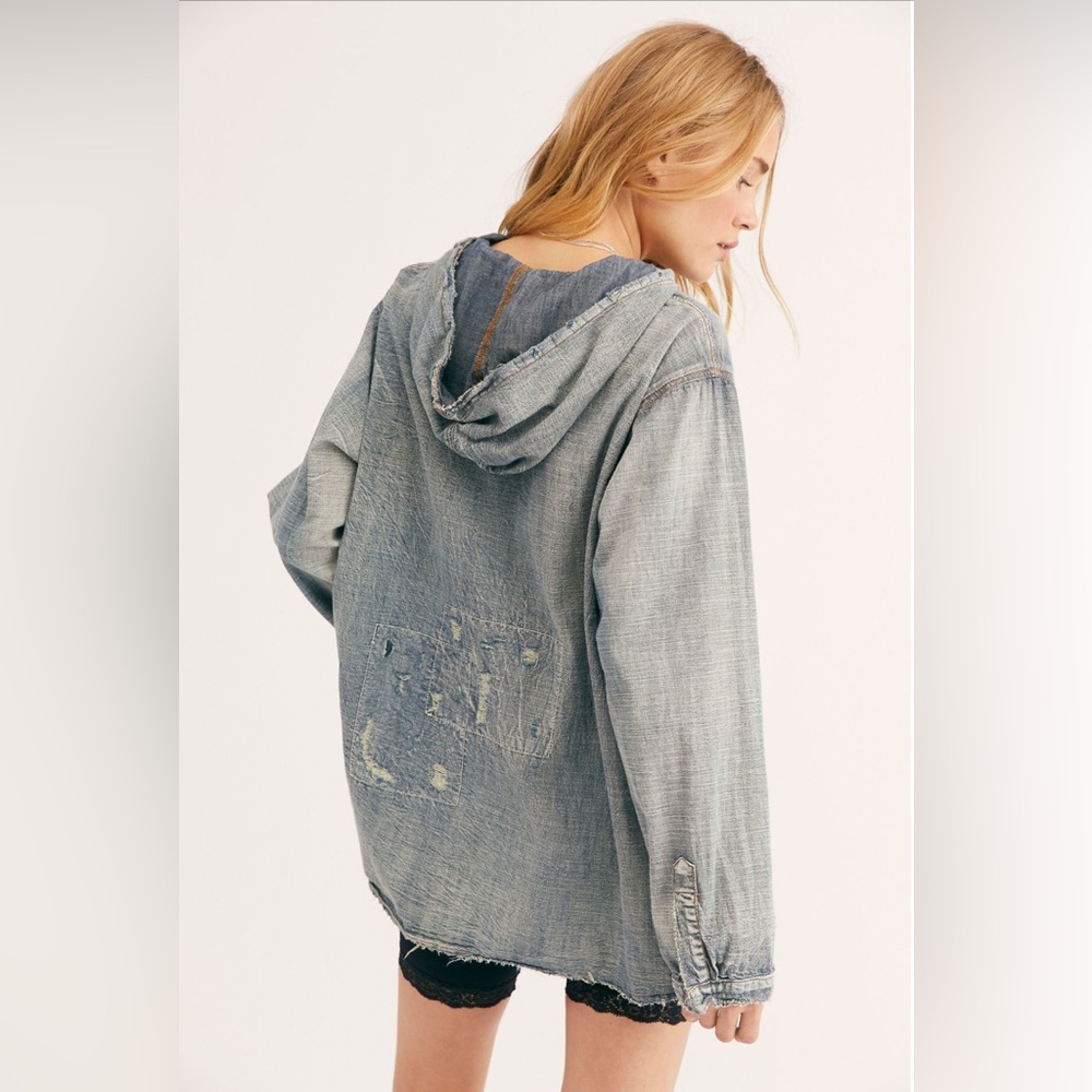 ❌SOLD❌💫RESERVED💫Magnolia Pearl Denim Baja Poncho (posted price accepted)☄️ - Picture 2 of 9